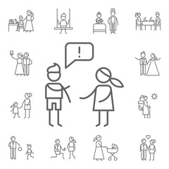 Argument, family icon. Family life icons universal set for web and mobile