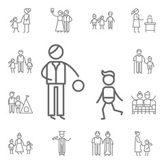 Fatherhood, family icon. Family life icons universal set for web and mobile