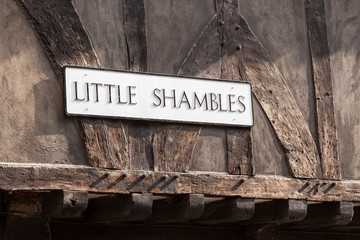 Little Shambles street sign in York, UK