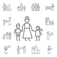Mother, children icon. Family life icons universal set for web and mobile