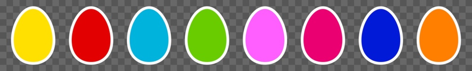 Easter Egg Icon Color | Painted Eggs Illustration | Happy Easter Hunt Symbol | Holiday Logo | April Spring Sign | Isolated | Variations