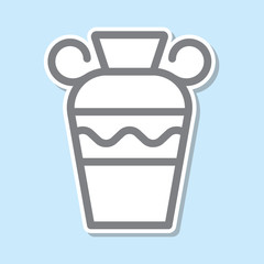 Amphora sticker icon. Simple thin line, outline vector of mythology icons for ui and ux, website or mobile application