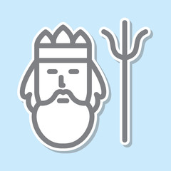 Poseidon sticker icon. Simple thin line, outline vector of mythology icons for ui and ux, website or mobile application