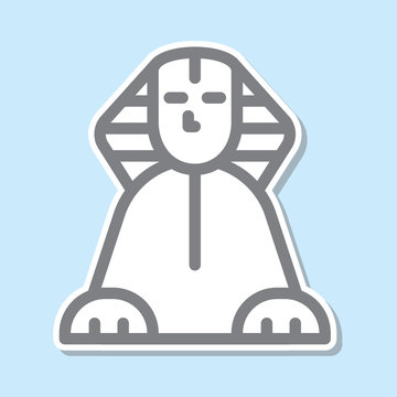 recommend clip art: Sphinx sticker icon. Simple thin line, outline vector of mythology icons for ui and ux, website or mobile application