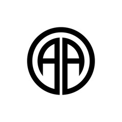 letter aa circle logo design