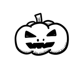 Stylized Halloween Pumpkin Doodle