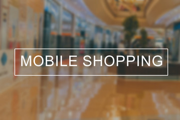 mobile shopping with blurring background