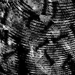Black and white grunge texture. Abstract splashes of ink. Chaotic paint strokes. Dirty surface. Vector pattern of spots