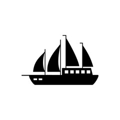Water transport, sailing ship icon. Simple vector boat icons for ui and ux, website or mobile application