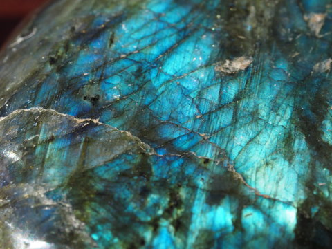 Abstract Macro of Labradorite Gemstone for Background