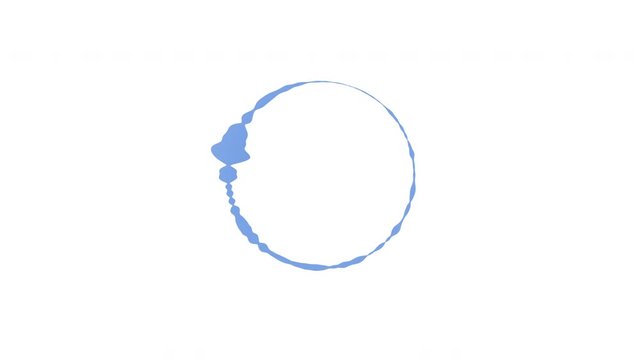 Blue disco circle volume audio frequency wave spectrum on a white display background - loop