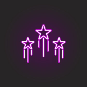 rock, stars, fly neon style icon. Simple thin line, outline vector of rock and roll icons for ui and ux, website or mobile application