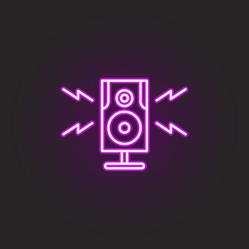 rock, column, sound, lightning neon style icon. Simple thin line, outline vector of rock and roll icons for ui and ux, website or mobile application
