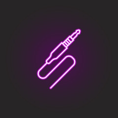 rock plug mini jack neon style icon. Simple thin line, outline vector of rock and roll icons for ui and ux, website or mobile application