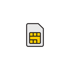 Sim card icon symbol vector illustration. Chip, mobile slot for your web site design or mobile app, graphic design, UI. EPS10. Vector illustration