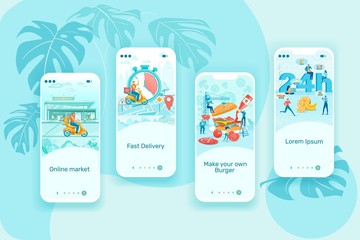 Food Delivery Service Mobile App Screen Templates