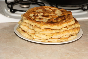 Tasty and fresh pies recently cooked at home