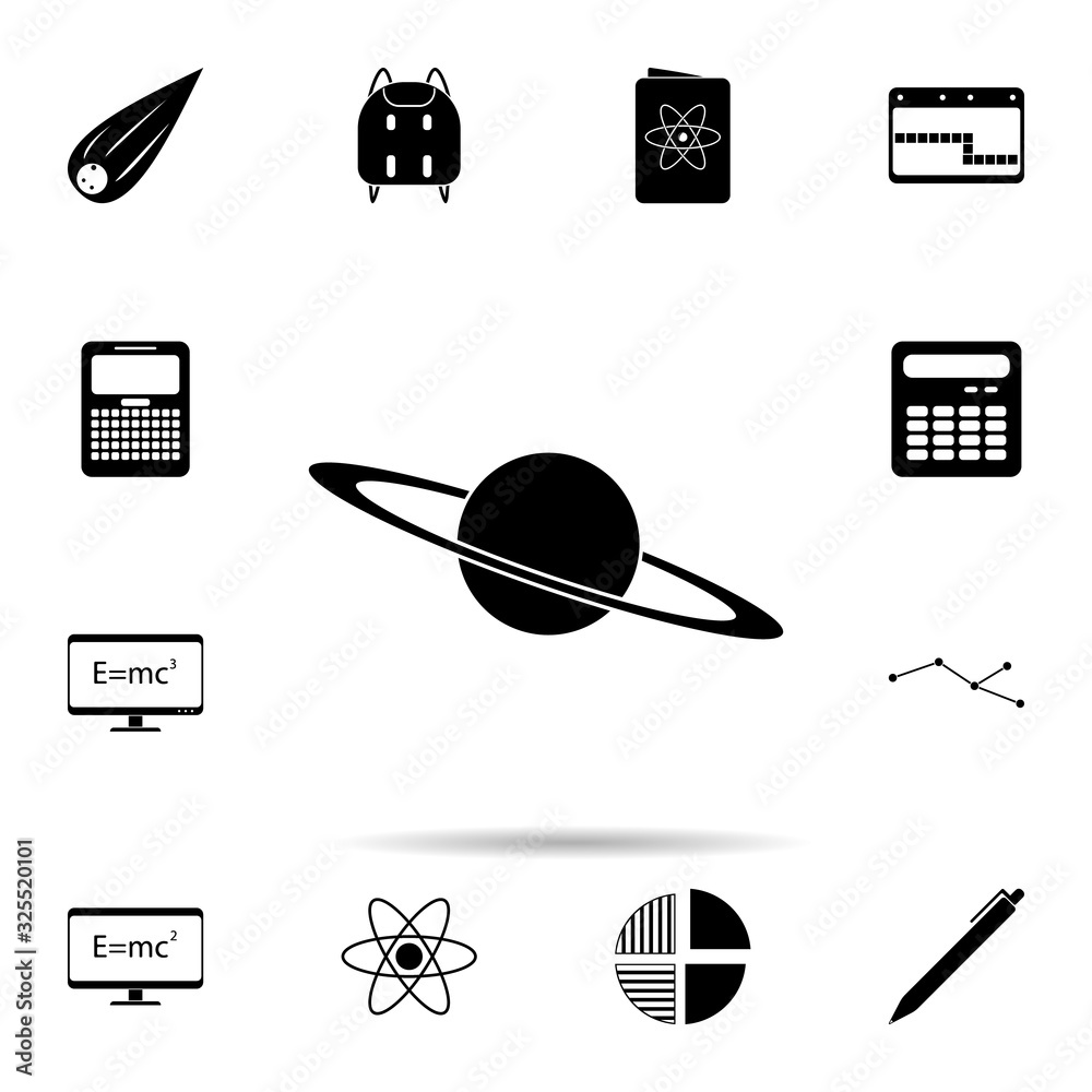 Poster saturn icon. universal set of university life for website design and development, app development