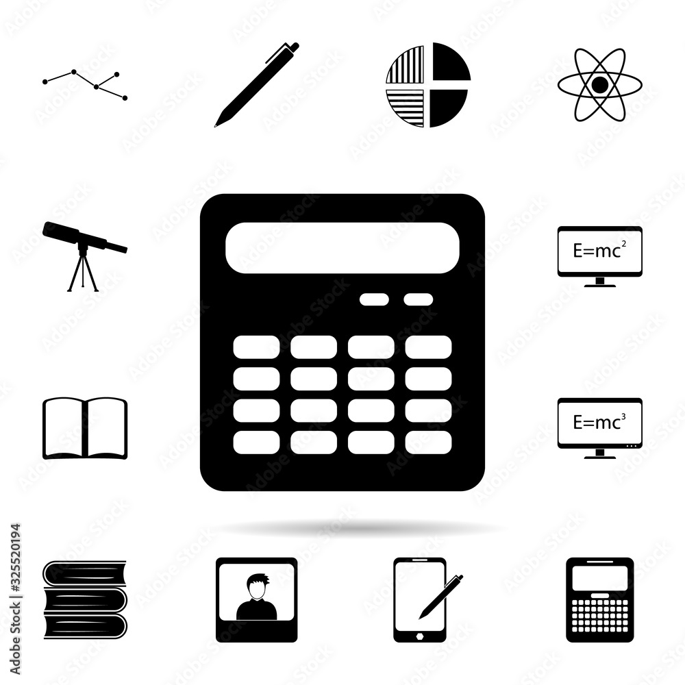 Poster calculator icon. universal set of university life for website design and development, app developmen