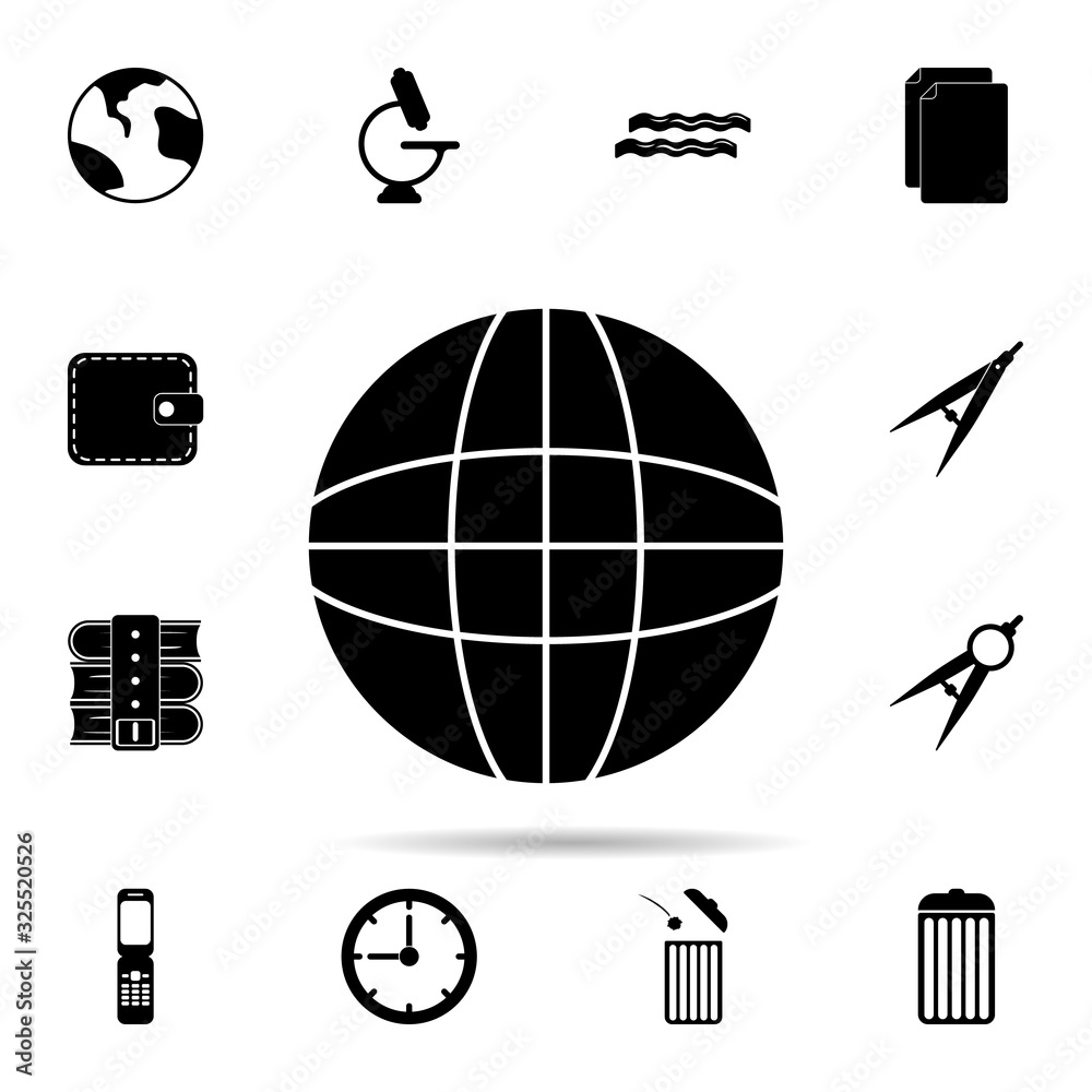 Poster globe icon. universal set of university life for website design and development, app development