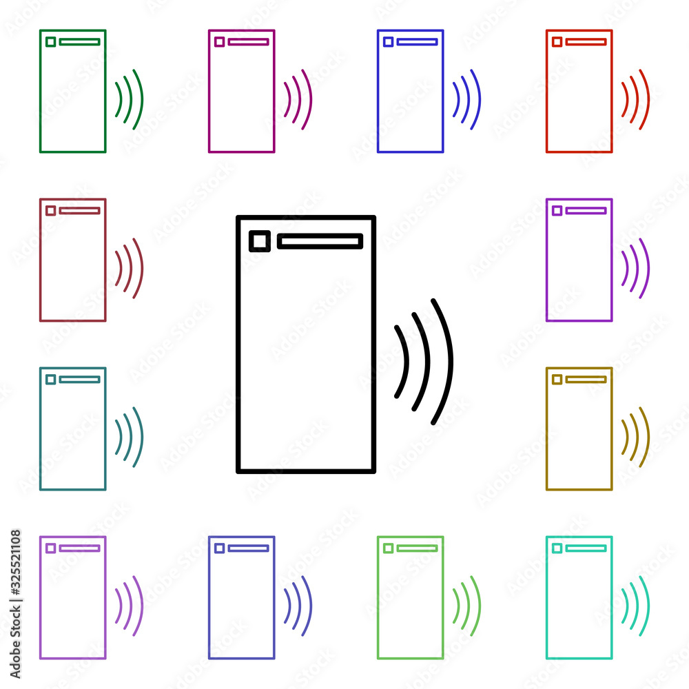 Poster online payment multi color style icon. simple thin line, outline vector of internet things icons for