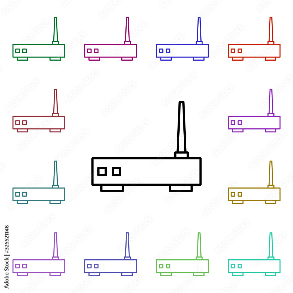 Poster router multi color style icon. simple thin line, outline vector of internet things icons for ui and 