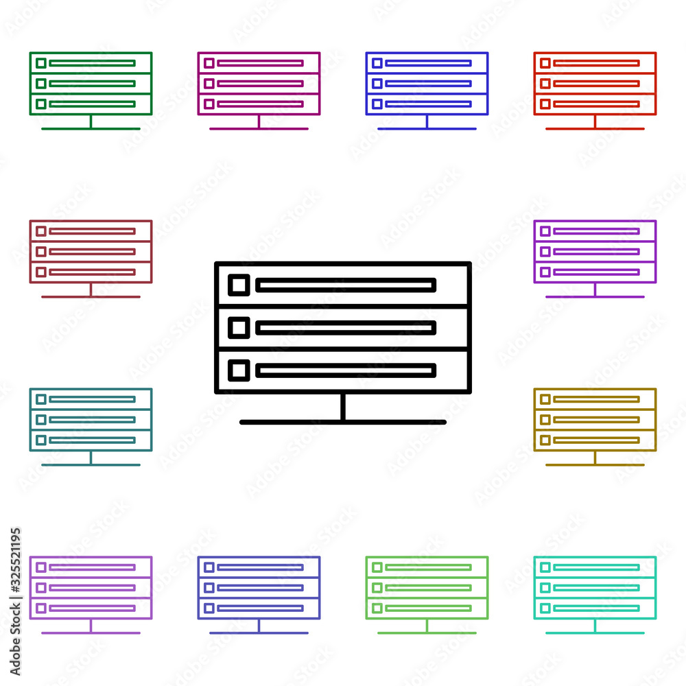 Poster server multi color style icon. simple thin line, outline vector of internet things icons for ui and 
