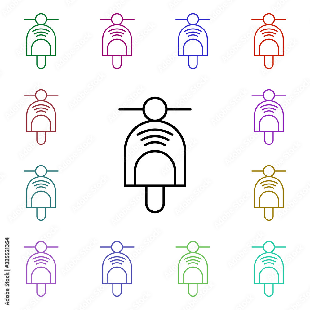 Poster scooter multi color style icon. simple thin line, outline vector of internet things icons for ui and