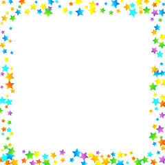 Rainbow Festive Confetti. Carnival Star Falling.