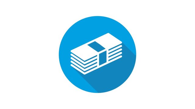 Blue motion graphic icon animation money