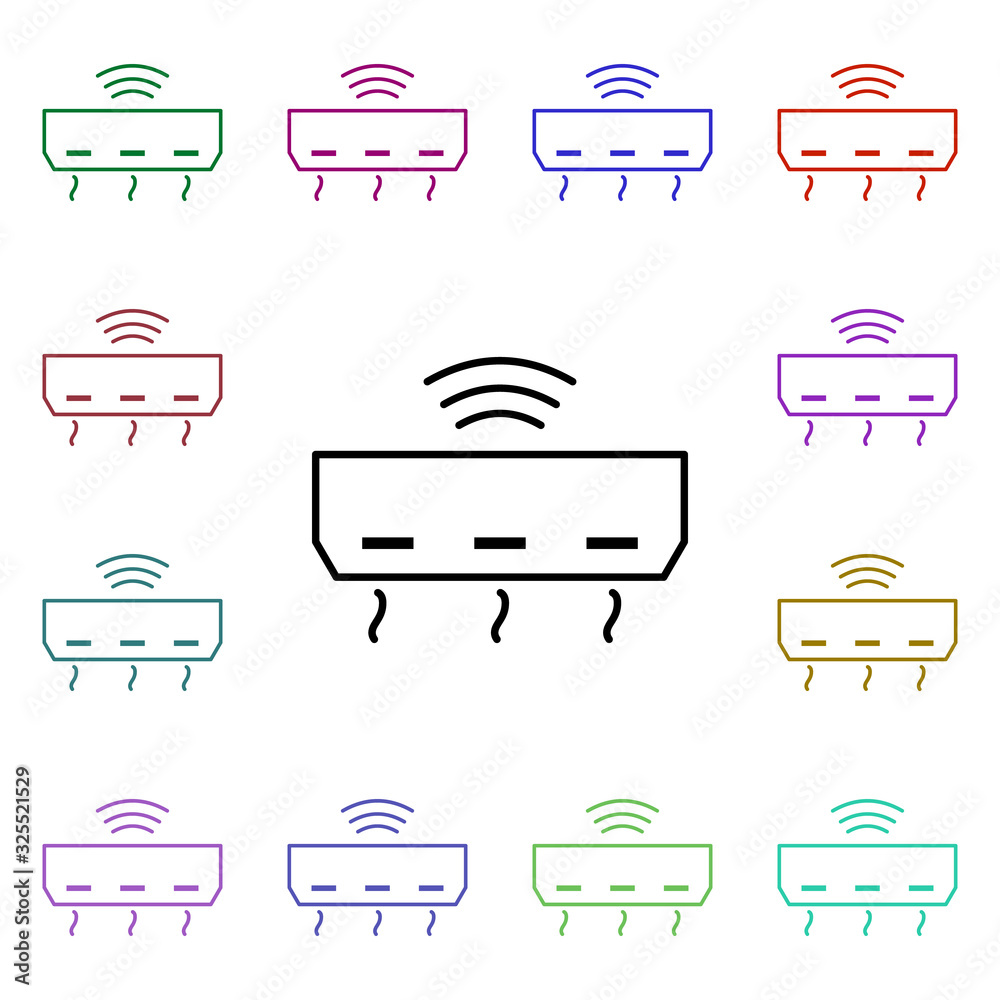 Poster router multi color style icon. simple thin line, outline vector of internet things icons for ui and 