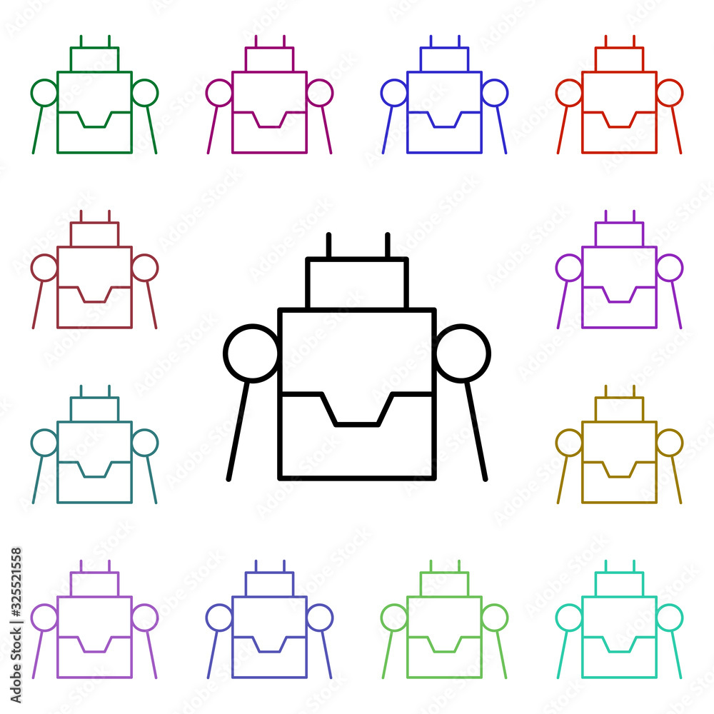 Poster robot multi color style icon. simple thin line, outline vector of internet things icons for ui and u