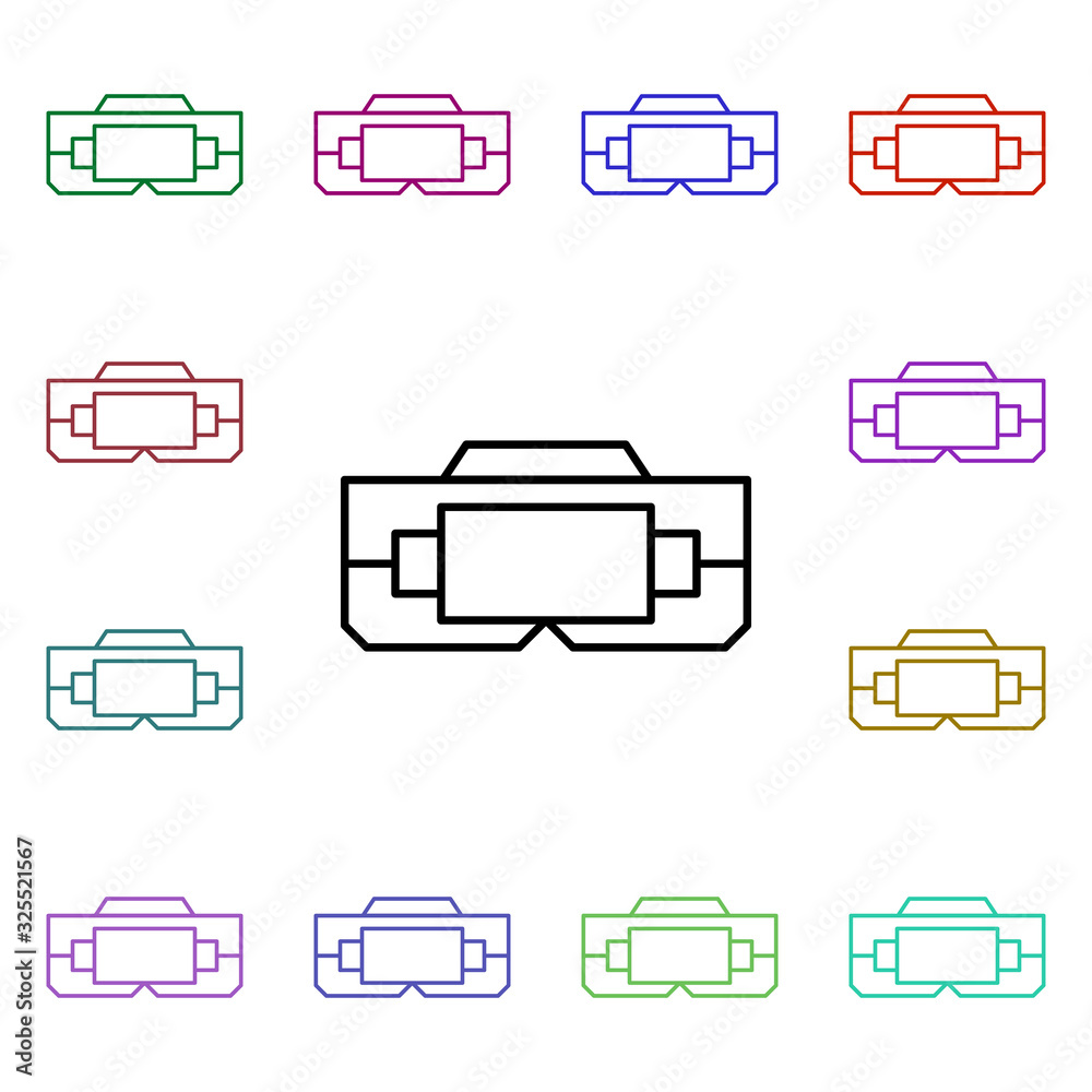 Poster virtual reality multi color style icon. simple thin line, outline vector of internet things icons fo