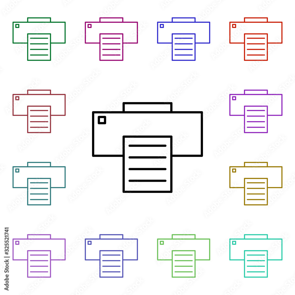 Poster printer multi color style icon. simple thin line, outline vector of internet things icons for ui and