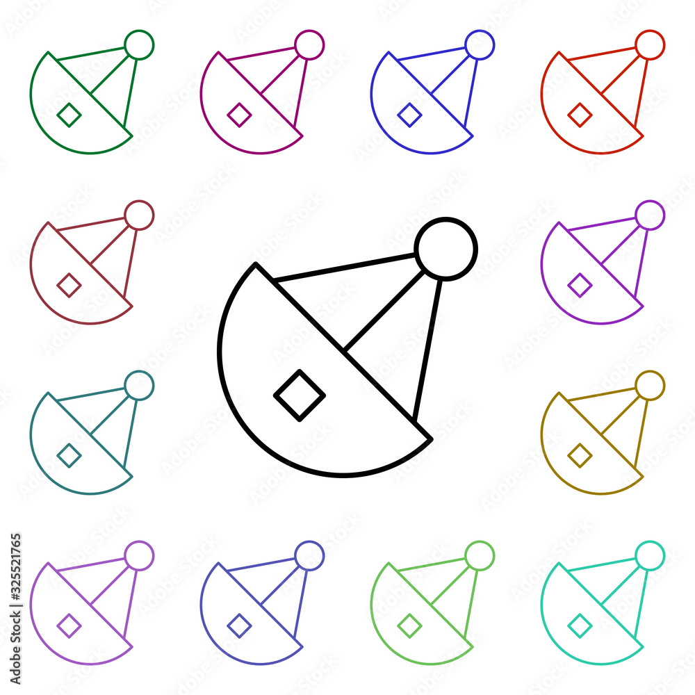 Poster satellite multi color style icon. simple thin line, outline vector of internet things icons for ui a