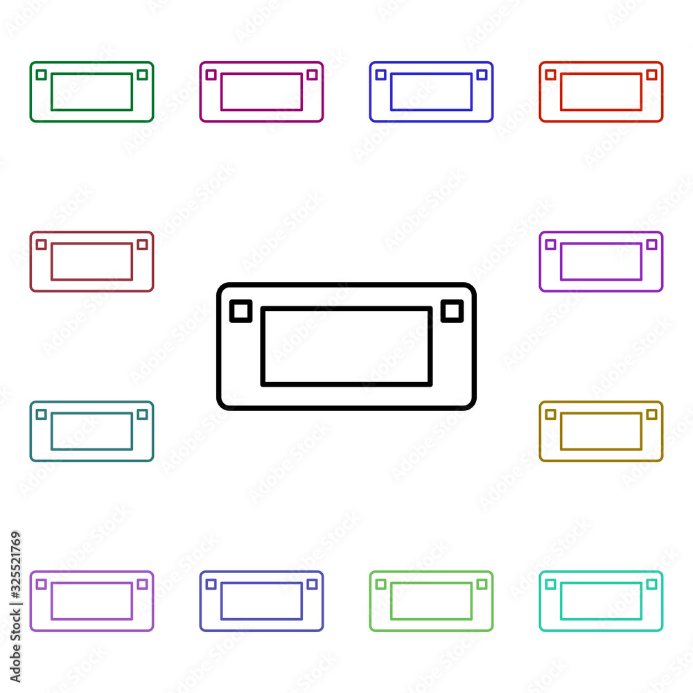Poster game console multi color style icon. simple thin line, outline vector of internet things icons for u