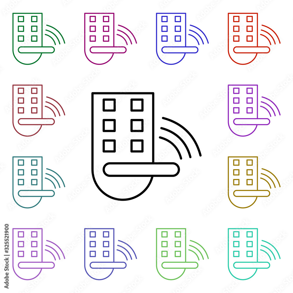 Poster padlock multi color style icon. simple thin line, outline vector of internet things icons for ui and