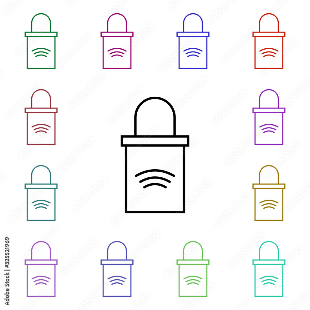 Poster padlock multi color style icon. simple thin line, outline vector of internet things icons for ui and