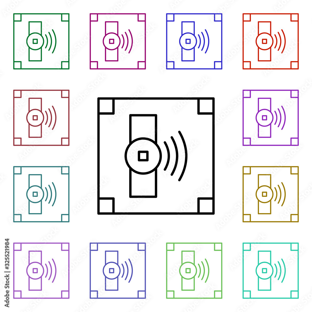 Poster safe box multi color style icon. simple thin line, outline vector of internet things icons for ui an