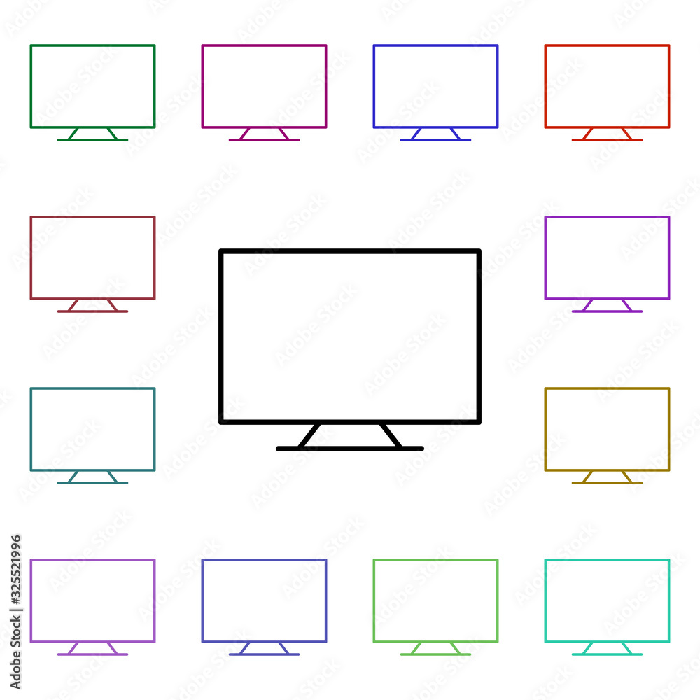 Poster monitor pc multi color style icon. simple thin line, outline vector of internet things icons for ui 