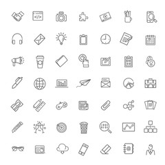 Thin line icons set. Icons for business, digital marketing.