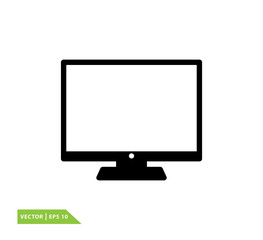Monitor icon vector logo design template
