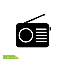 Radio icon vector logo design template