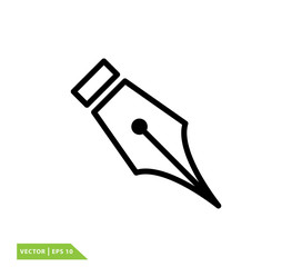 Fountain pen icon vector logo design template