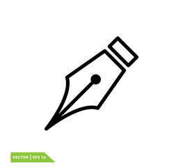 Fountain pen icon vector logo design template