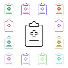 Medical history multi color style icon. Simple thin line, outline vector of medical icons for ui and ux, website or mobile application