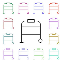 Walker multi color style icon. Simple thin line, outline vector of medical icons for ui and ux, website or mobile application