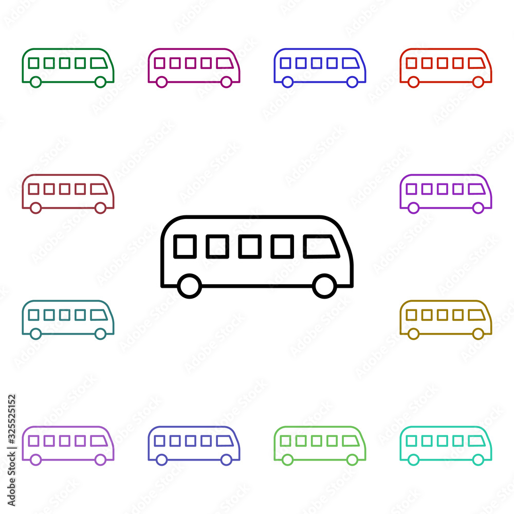 Poster camper multi color style icon. simple thin line, outline vector of summer icons for ui and ux, websi