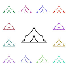 Tent multi color style icon. Simple thin line, outline vector of summer icons for ui and ux, website or mobile application