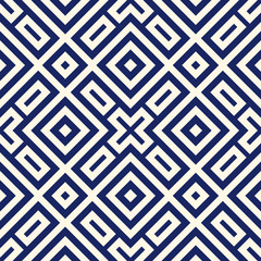 Seamless pattern with symmetric geometric ornament. Navy color abstract background.